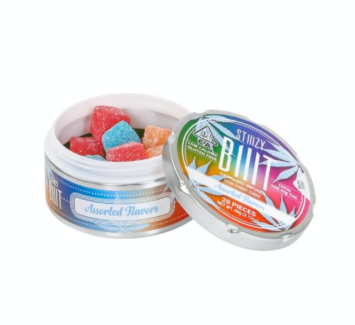 1568853238-ASSORTED_FLAVORS-1__1_-510x467 STIIIZY BIIIT GUMMIES CUBES Our gummies are bursting with flavor, precisely dosed, and low in calories. Ideal for micro-dosing. Relax and unwind one piece at a time. 100mg TOTAL THC (20 x 5mg doses) Low calorie & Fat-Free Gluten-Free